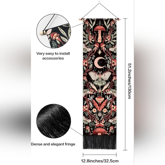 Witchy mushroom wall hanging with tassels ✨️🍄 - Picture 2 of 5